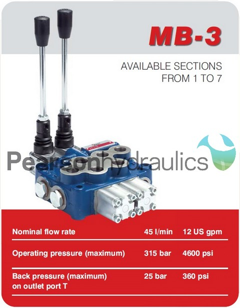 Youli Spool Valve MB-3/7S-3/18LX7/G-3/M3 45PLM All Double Acting C/W R/V 3/8